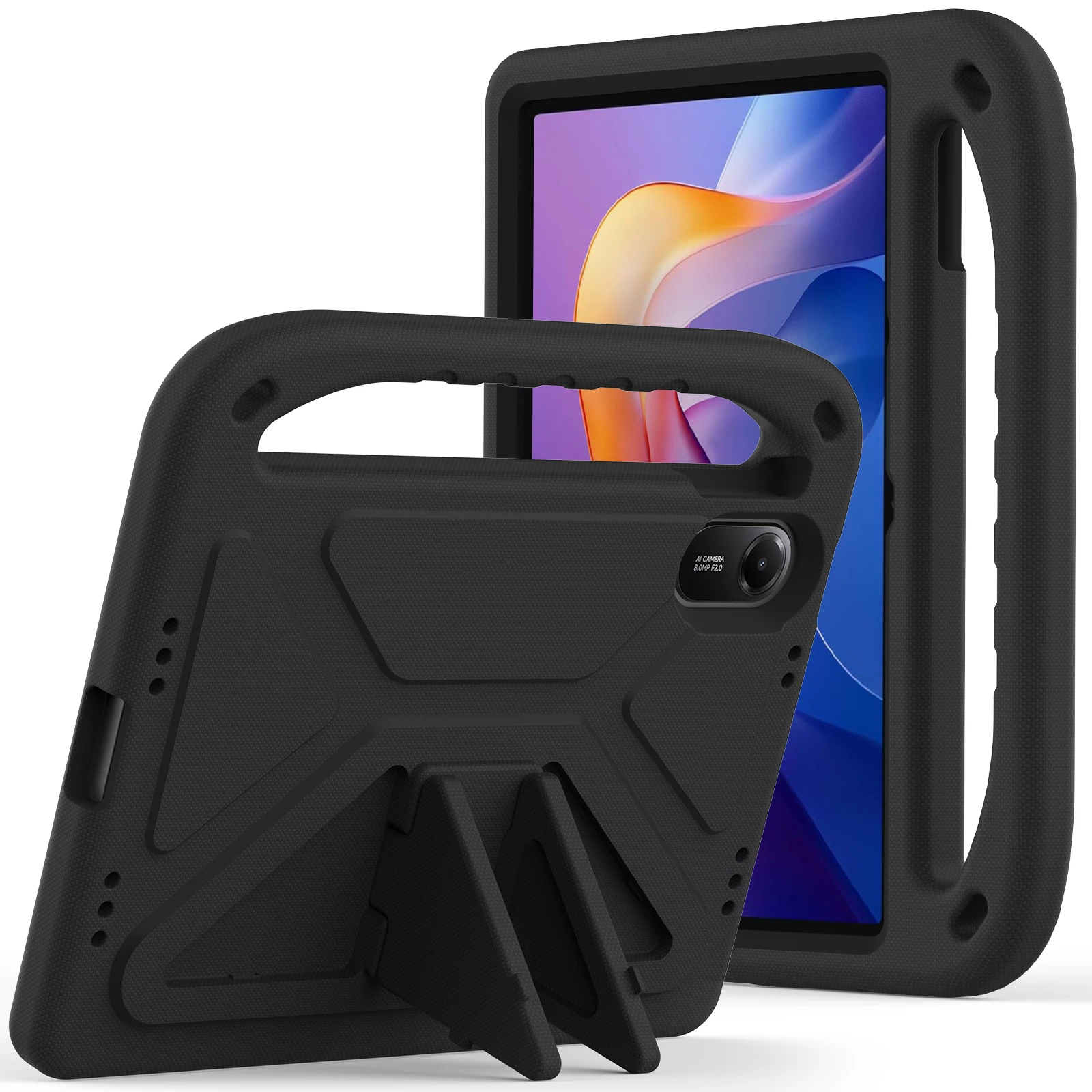 

For Xiaomi Redmi Pad 2 Case Hand Grip Kickstand Tablet EVA Cover - Black