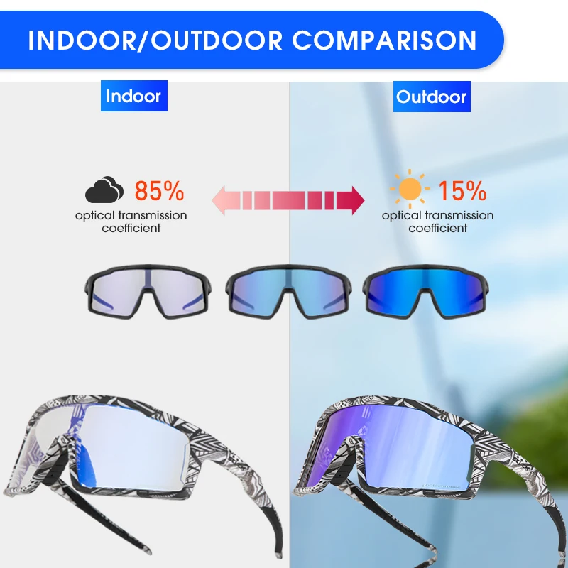 Red Photochromic Glasses Bicycle Blue Glasses Sports Men\'s Sunglasses MTB Road Bike Eyewear for Women Cycling Goggles Racing