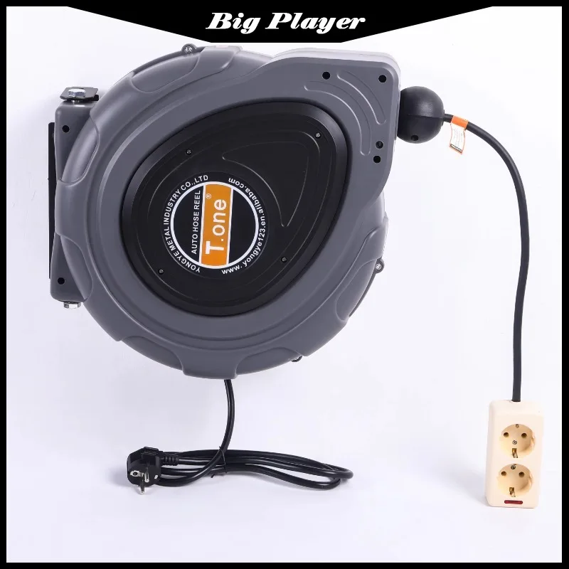 Retractable Garden Cable Hose Reel Automatic Return System Wall Mounted Electric Hose Reel