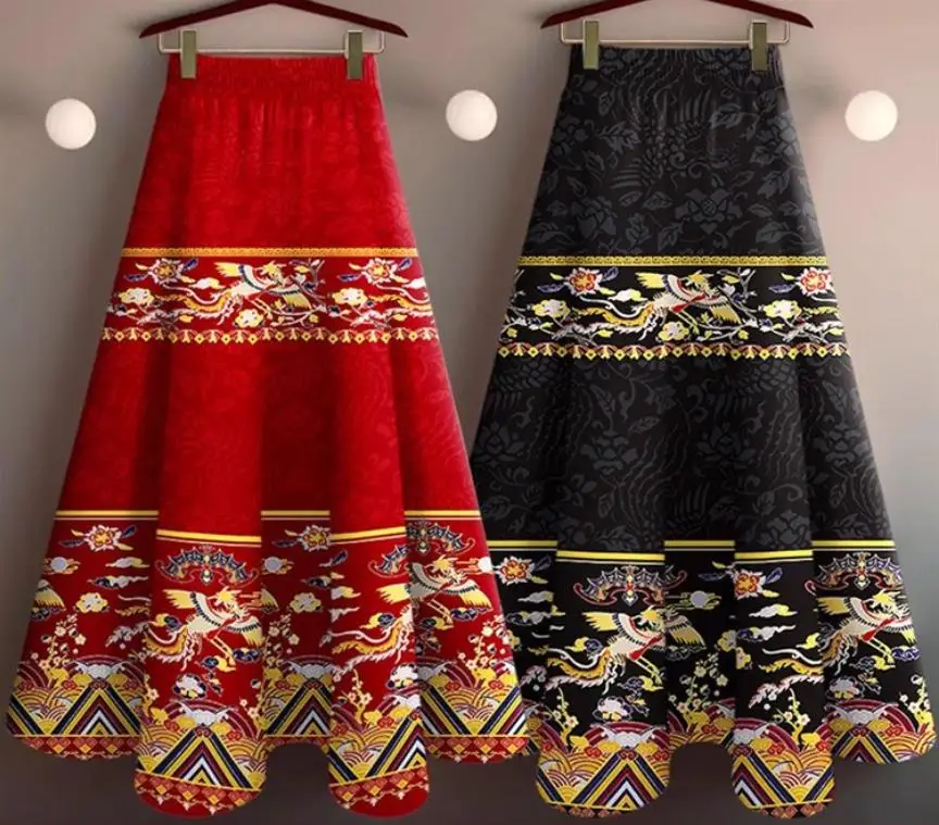 

Сексуальная женская юбка с цветочным принтом, униформа, тонкая юбка среднего качества высокого качества, одежда в китайском этническом стиле, юбка