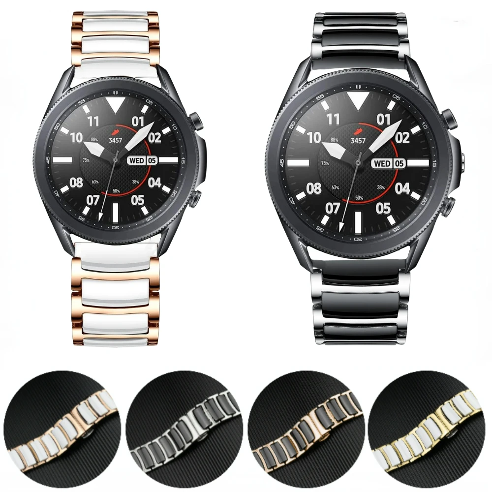 

20mm Ceramic Strap for Samsung Galaxy Watch 6/5/4 44mm 40mm Classic 47mm 43mm 5Pro 45mm Metal Wristband for Watch 4 Classic Band