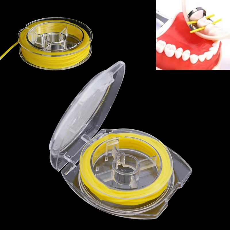 

Dental Rubber Dam Stabilizing Cord 2.1 Meter Yellow Medium Size Dia 1.8mm Wedges Line Clamps Sheets Soft Elastic and Durable