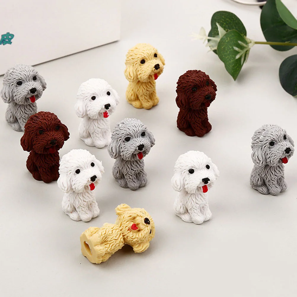 

24Pcs Cartoon Dog Rubber Eraser Set Colorful Mini Puppy Pencil Erasers Creative Stationery for Students School