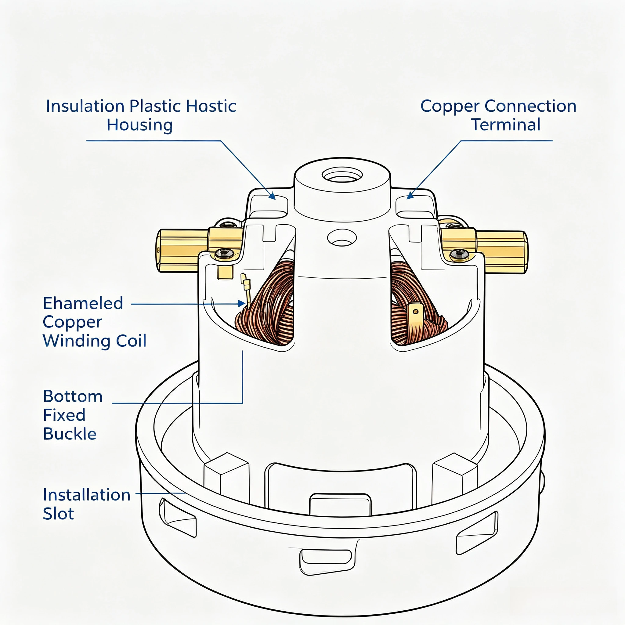 Universal Vacuum Cleaner Replacement Motor 1200W, High Suction Spare Fan Blower Motor for Home Upright & Canister Vacuum Repair
