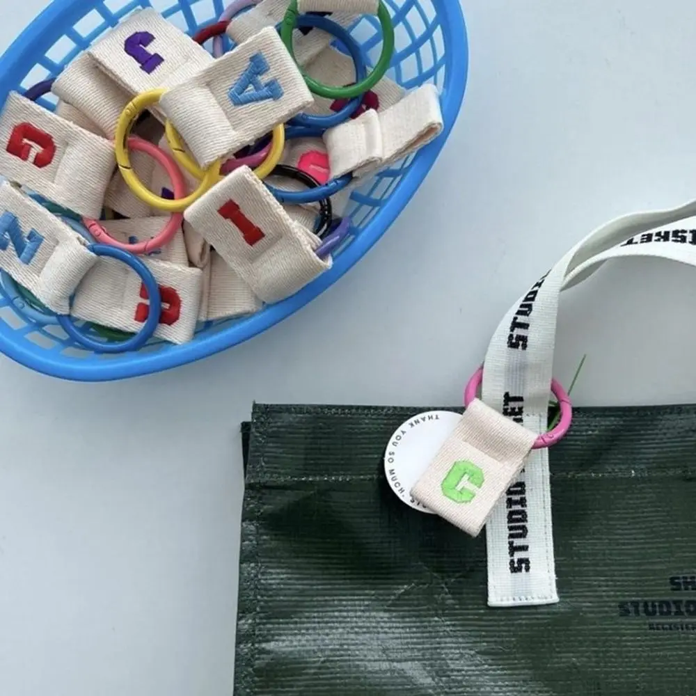 Keys Organizer 26 Letter Key Chain Key Ring Waist Buckle Alphabet Car Key Buckle Business Embroidery Business Key Holder Women