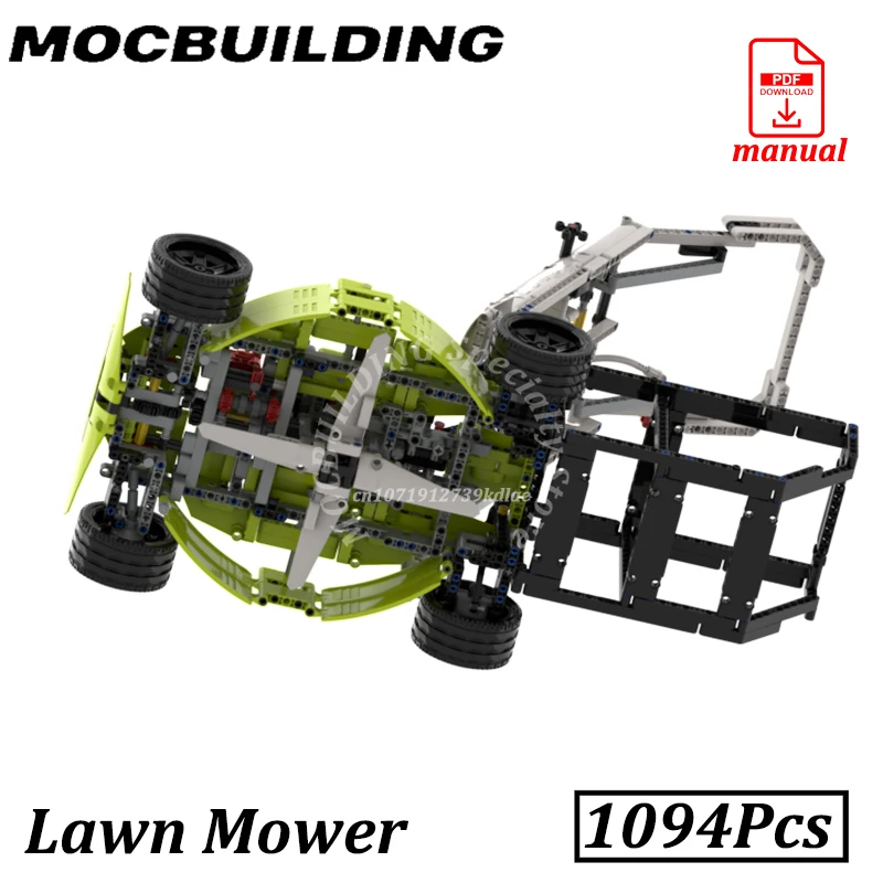 Technology Lawn Mower Model MOC Building Block Bricks Garden Weeding Machine Assembly Construction Toy