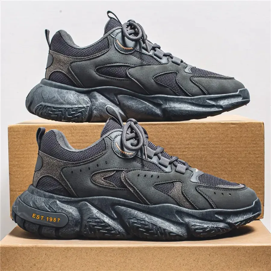 

2026 Men'S Retro Mesh Dad Shoes Non-Slip Chunky Sneakers Casual Versatile