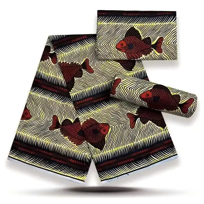 

African Original Real Wax Fabric 100% Cotton New Ankara Wax Print Fabric For Wedding Dress Nigerian Wax Style Batik Hot selling
