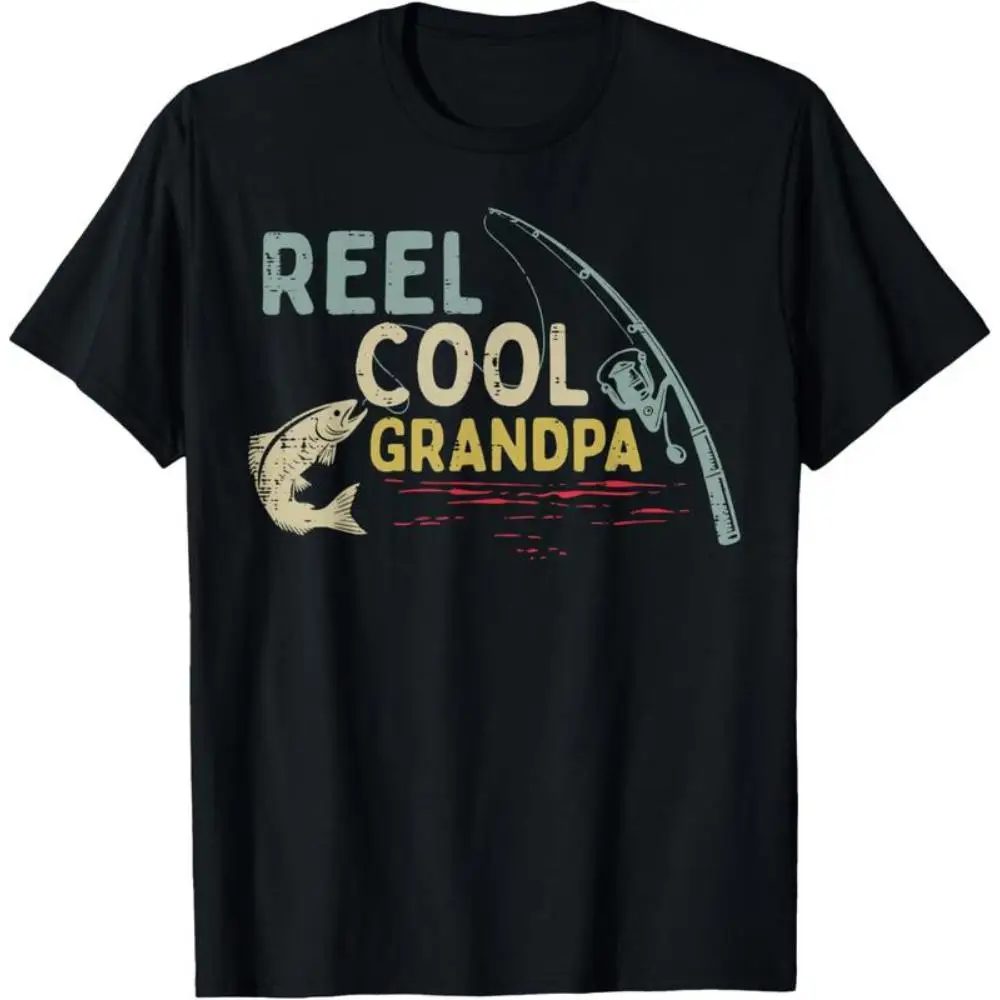 

Funny Fishing T-shirt Men Grandpa Slogan Top Reel Cool Grandpa Graphic Tee Fisherman Gift Father's Day Birthday