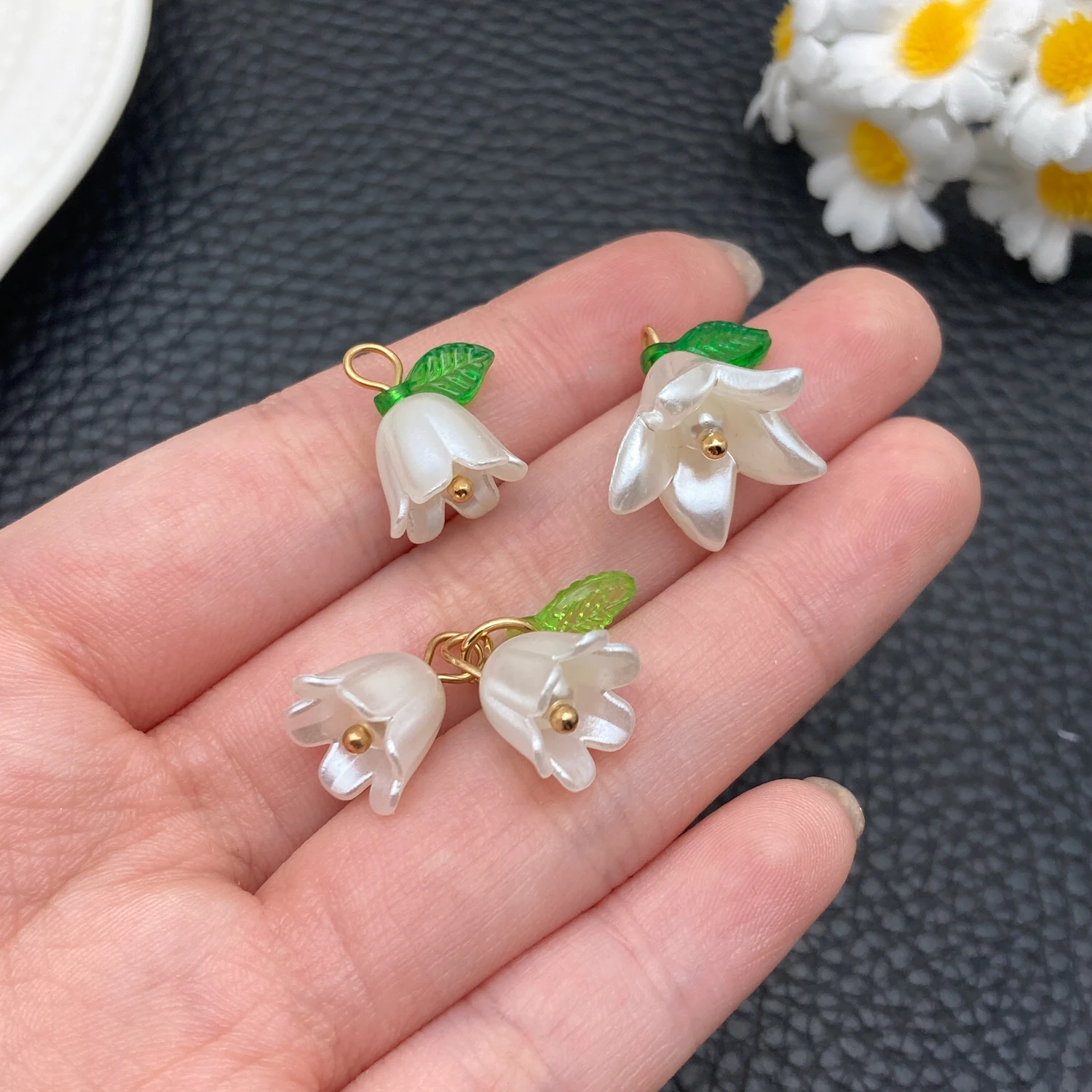 10/30pcs Lily of the Valley Charm Set (3 Styles) - DIY Craft Supplies for Handmade Earrings, Bracelets, Necklaces & Keychain/Bag