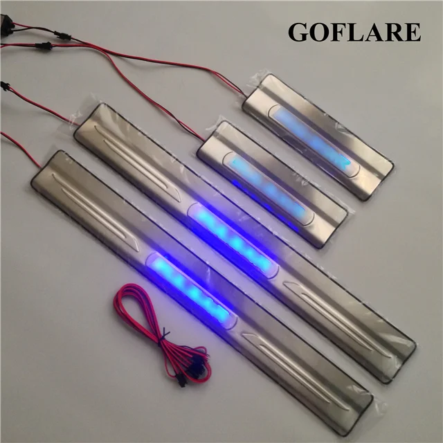 

Для Nissan Pulsar C13 2014 2016-2022 автомобильные аксессуары для стайлинга, светодиодный порог из нержавеющей стали с подсветкой, полоса для автоматической двери