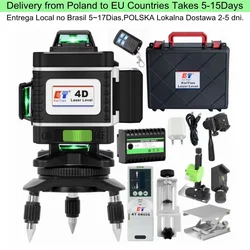 KaiTian Nivel Laser Level Tripod Self-Leveling 360 Green 4D Cross 16 Lines Horizontal&Vertical Professional Laser Level Receiver
