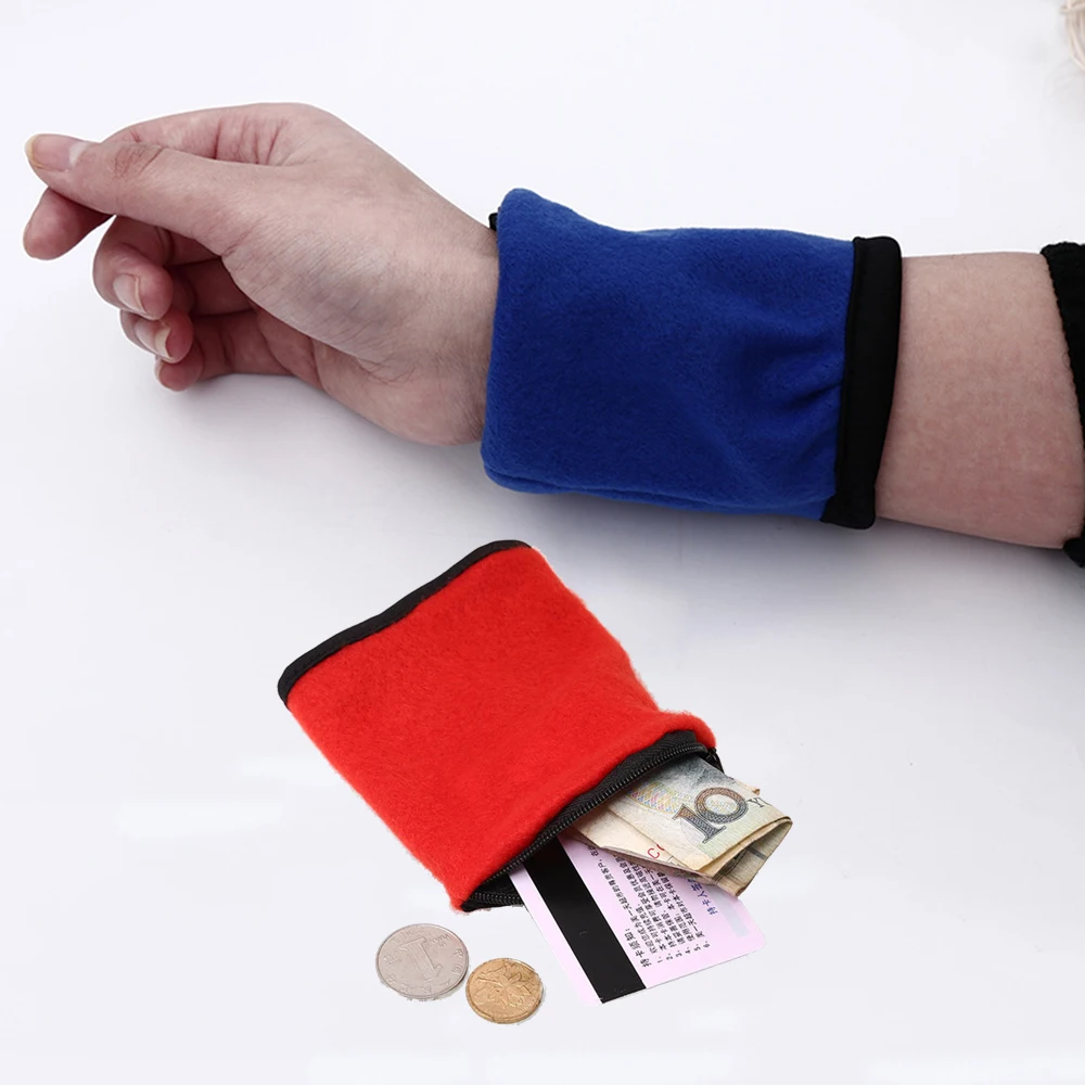 Mini Men Women Wrist Wallet Pouch Band Fitness Sports Zipper Wristband Running Gym Cycling Safe Coin Purse Cotton Wrist Bag