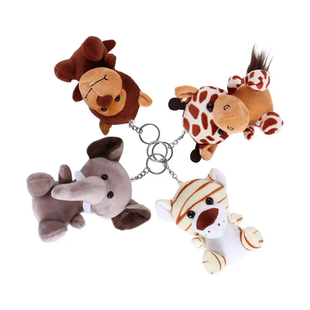 Cartoon Tiger Backpack Keychain Monkey Jungle Brother Stuffed Doll Keychain Stuffed Animal Toy Animal Plush Toy Plush Keychain