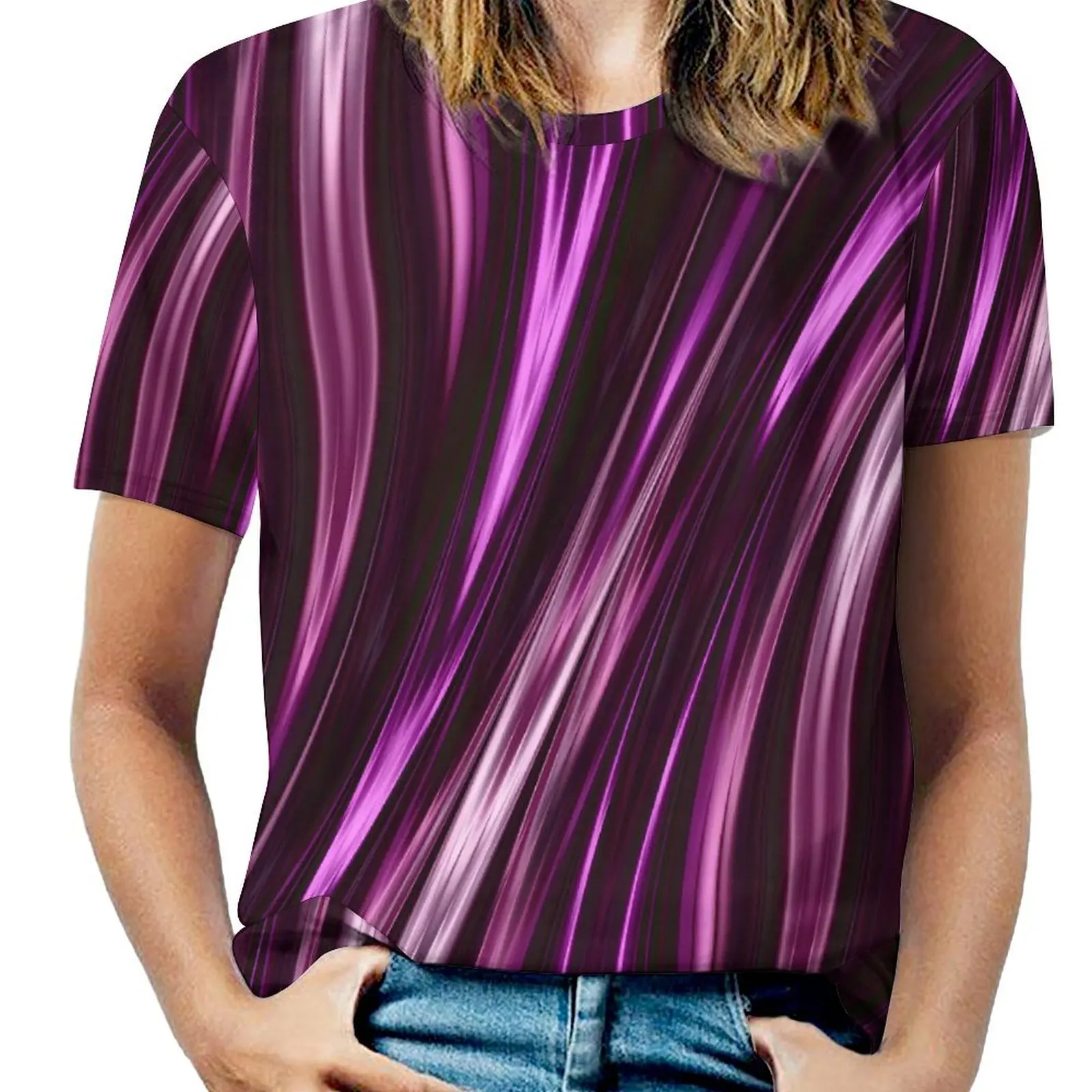 

Fractal Marble T-Shirt O Neck Abstract Print Big Size T Shirts Short Sleeve Casual Tees Ladies Summer Modern Printed Clothing