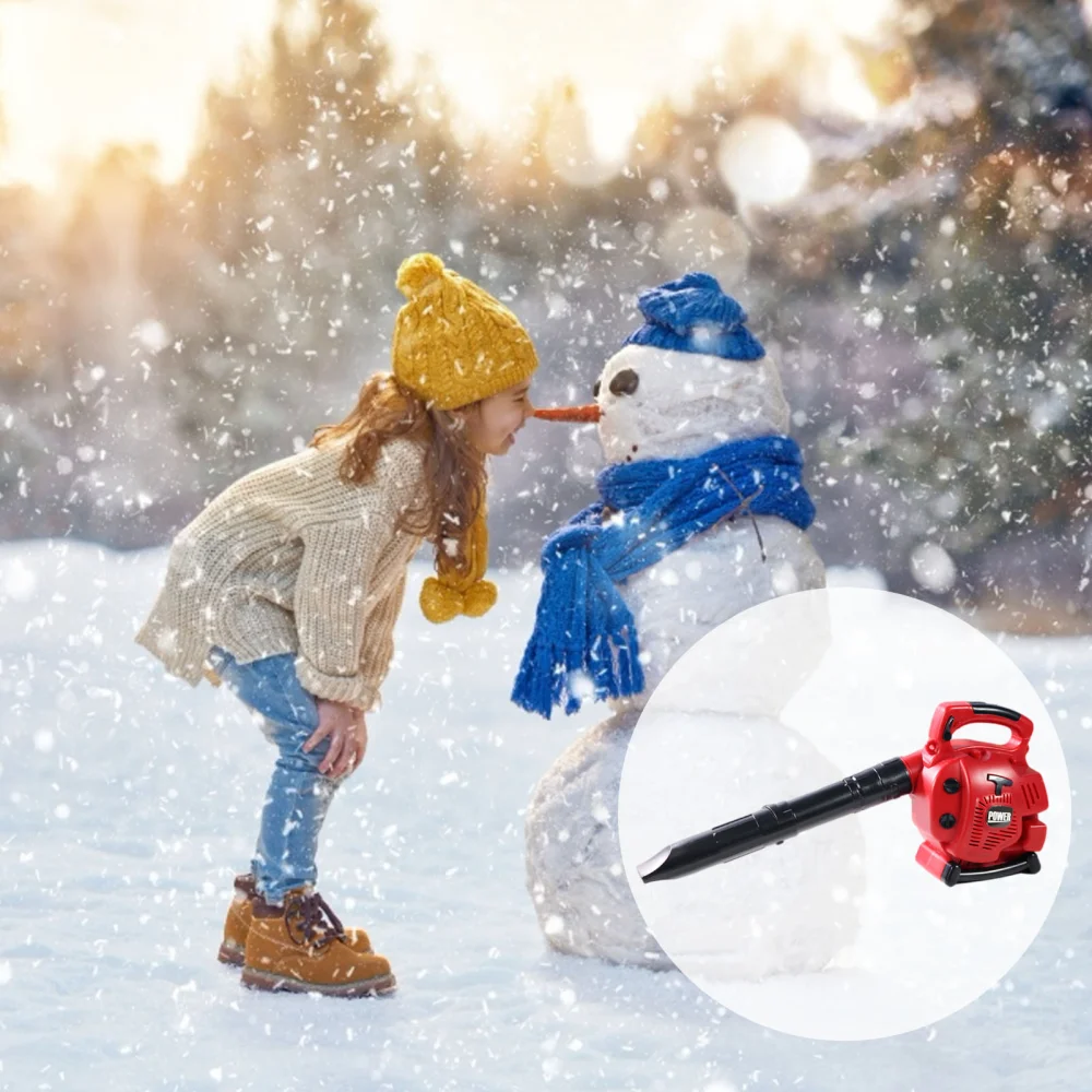 17 Inches Kids Leaf Blower Weed Eater Toys Simulation Snow Blower with Realistic Sound Effect Kids Pretend Play Garden Tool Toy