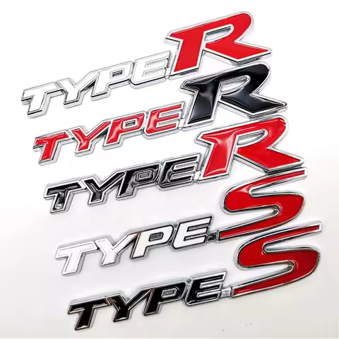 3D Metal Type S Logo Type R Emblem Letters Car Trunk Badge For Honda Accord Civic FK2 FN2 EP3 Type S R Sticker Accessories