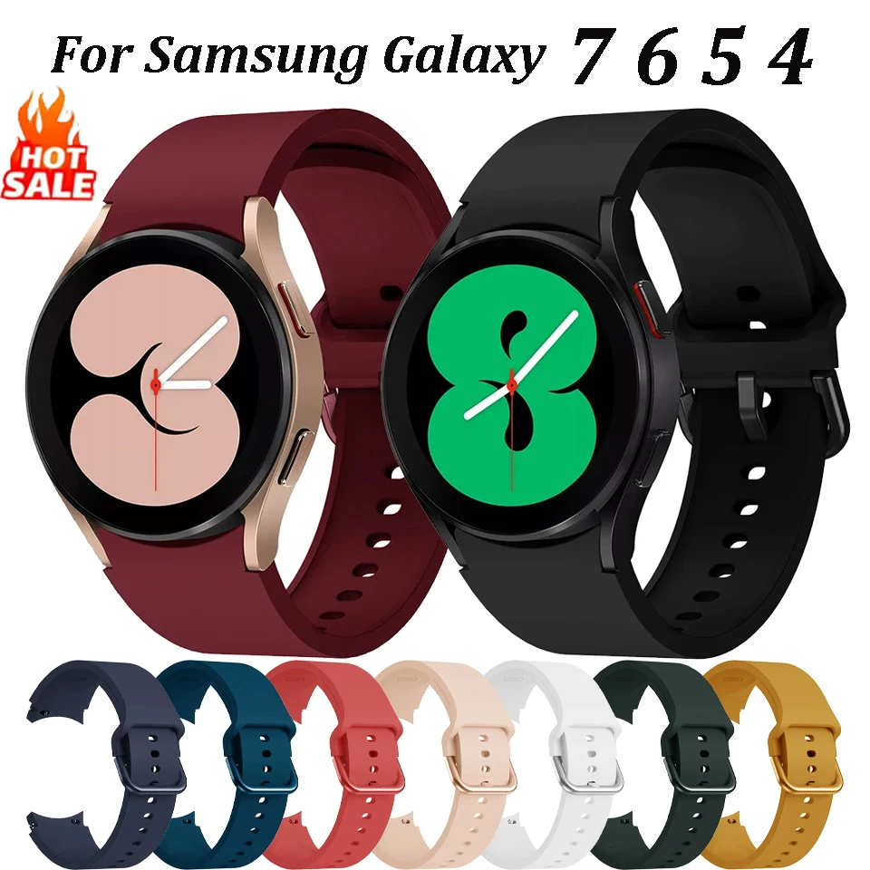 Weiches Silikonarmband für Samsung Galaxy Watch 7/6/5/4 40/44 mm Farbe Back Button Armband Galaxy 6 Classic 43/47 mm 5 Pro 45 mm Band