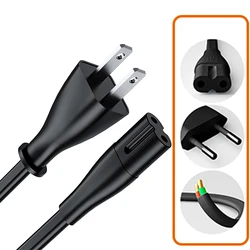 AC Power cord 2-prong EU USA Power Cable Figure 8 IEC 320-C7 Power Cord for TV,Laptop,Printer,Scanner,Xbox,PS4,PS5 power cable