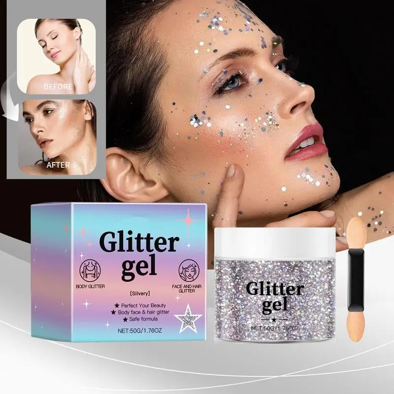 Face Body Glitter Gel Long Lasting Waterproof Eye Hair Eyeshadow multifunzionale Party Festival Stage Deco Makeup Cosmetics