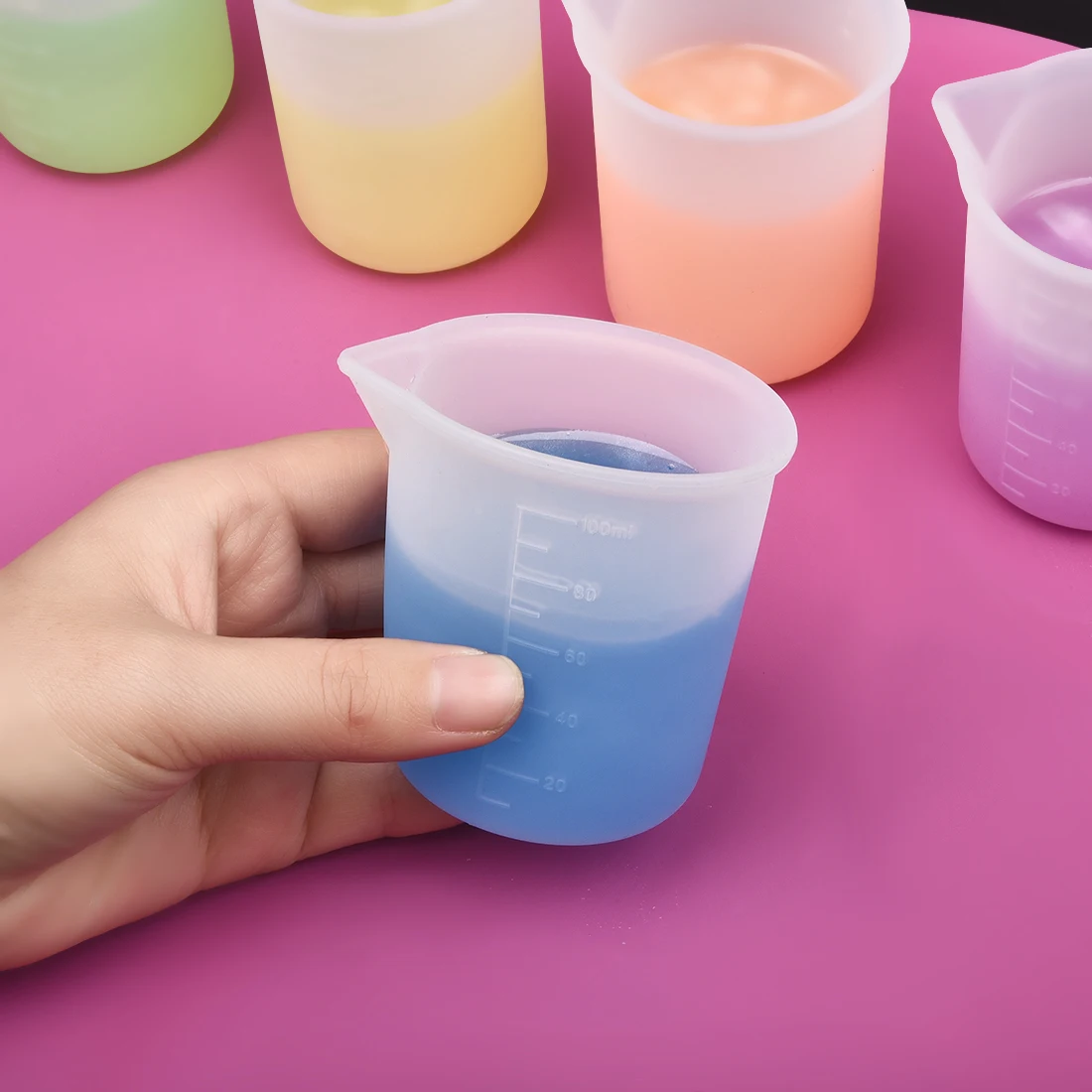 10-300ml Silicone Measuring Cup Transparent With Scale Food-Grade Separating  Cups DIY Cake Epoxy Resin Jewelry Making Tools