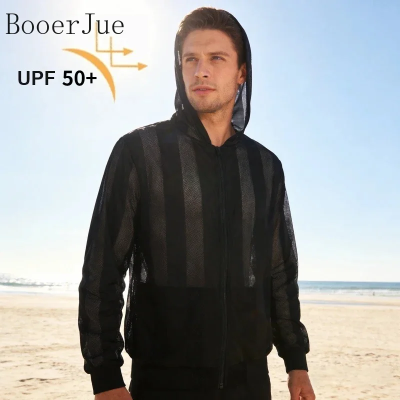 Outdoor Anti-ultraviolet Skin Coat Men's Ice Silk Sun Protection Clothing UPF50+ Lightweight Breathable Hooded Quick Dry Jacket