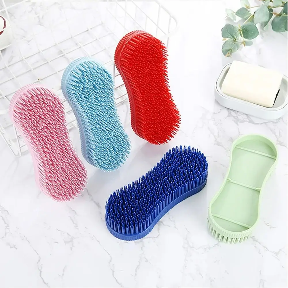 1Pcs Colorful Horse Grooming Brush Hard Bristle Plastic Horse Accessories Silicone Equestrian Massage Tool