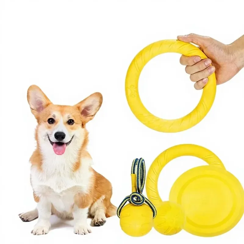 Durable Elastic Floating Soft Rubber Dog Molar Ball Training Chewing Pull Ring PVC for Bite Resistant Dog Toys