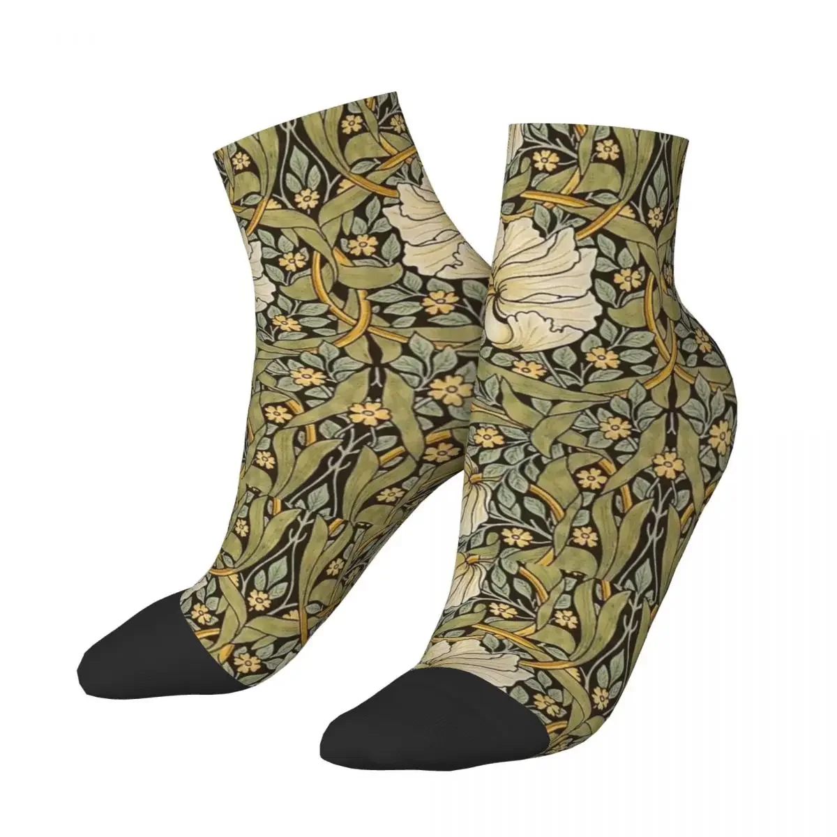 Novelty Printed William Morris Pimpernel Socks for Men Women Stretchy Summer Autumn Winter Floral Textile Pattern Crew 