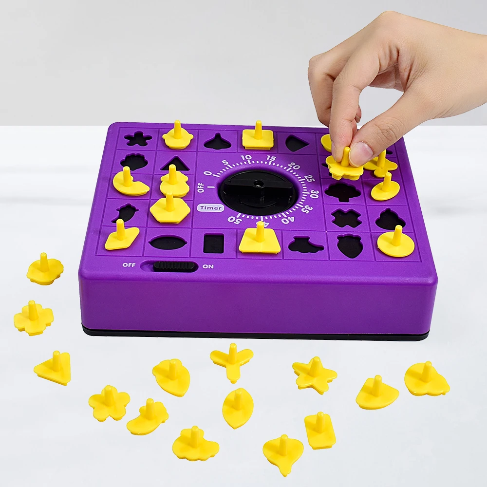 Time Game Board Game Shape Matching Puzzles For Kids Early Educational Toys Teaches Shape Recognition Deductive Reasoning