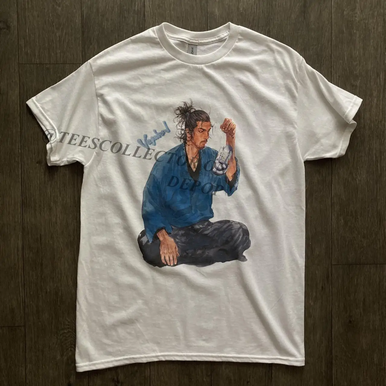 

Футболка Musashi Swordsman Samurai для мужчин и женщин, хлопковая футболка большого размера, уличная футболка в стиле аниме Uniqlo