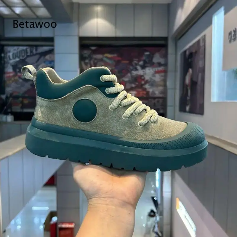 Elegant Multi-Tone Casual Commute-Ready Shoe, Premium-Water-Repellent-Leather-Suede Material, Urban-Leisure Footwear