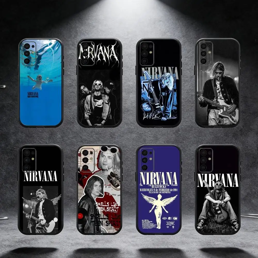 

K-Kurt N-Nirvana C-Cobain Phone Case For Samsung S25,S24,S21,S22,S23,S30,Ultra,S20,Plus,Fe,Note,5G Black Cover