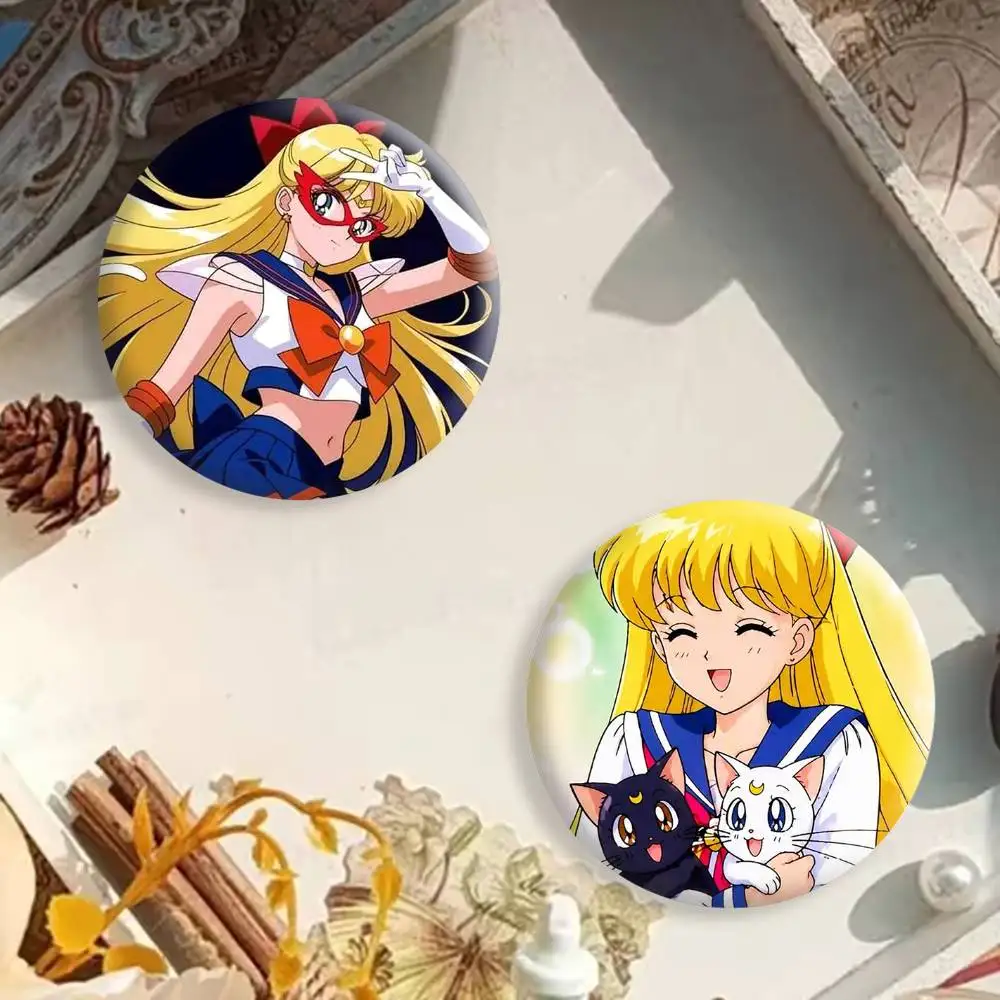 S-Sailor Moon Aino Minako Brooches Cartoon Badge Pins Backpack Hat Accessories Friend Gift