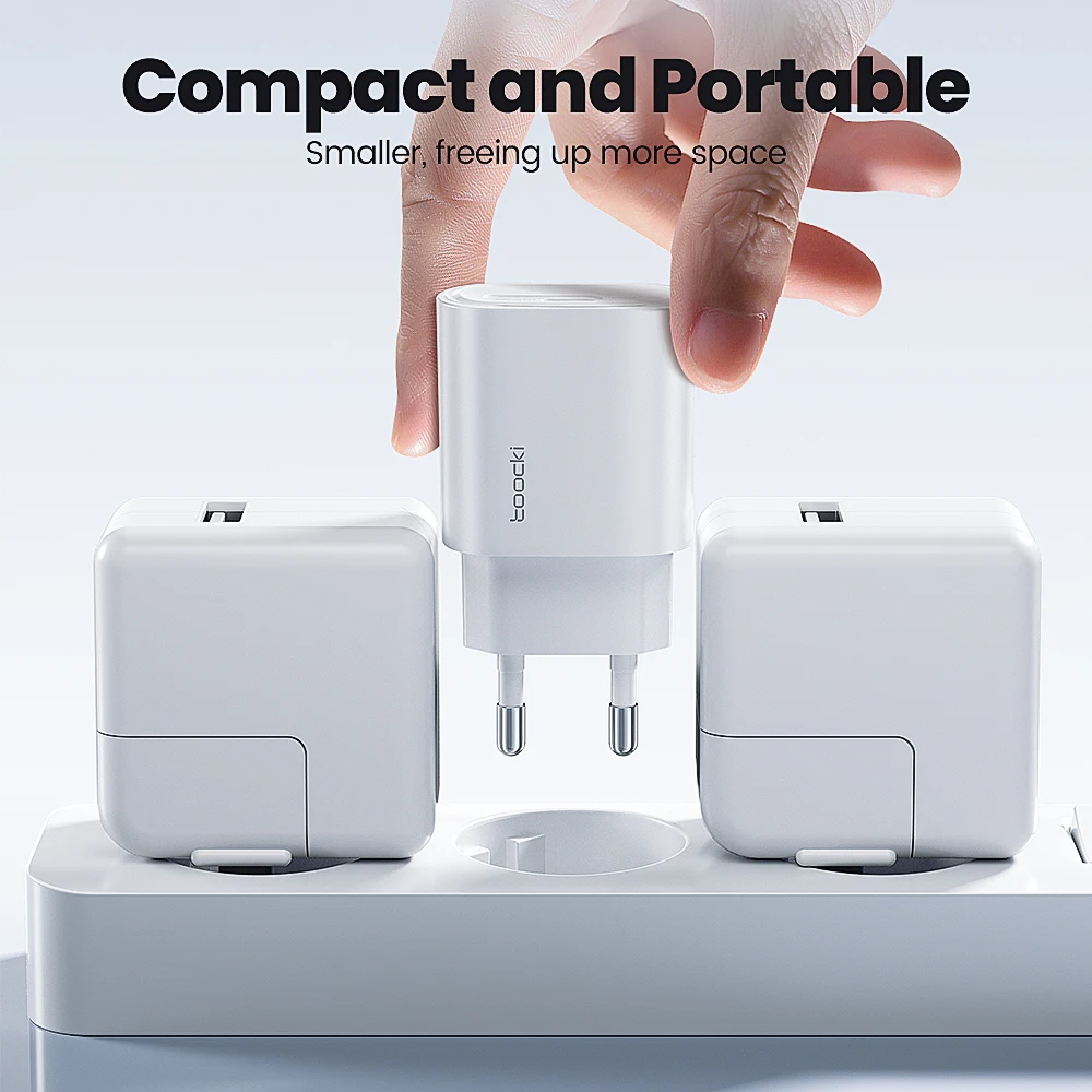 Toocki 25 واط USB شاحن صغير PD شحن سريع دعم PPS نوع C شاحن الهاتف آيفون 17 16 15 14 برو ماكس سامسونج S23 S24 S25