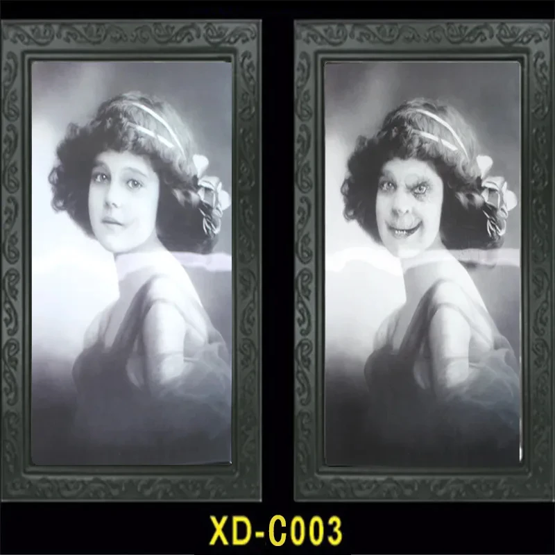 2023 Halloween 3D Changing Face Ghost Picture Frame Decoration Horror Haunted House Party Decor Craft Supplies Halloween Props