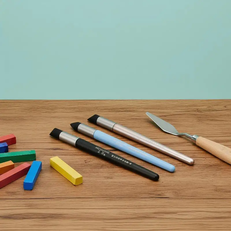 2/3Pcs Soft Sponge Mixing Stumps Multi Shape Tips Oil Pastel Smudge Pen for School Student Art Project Use