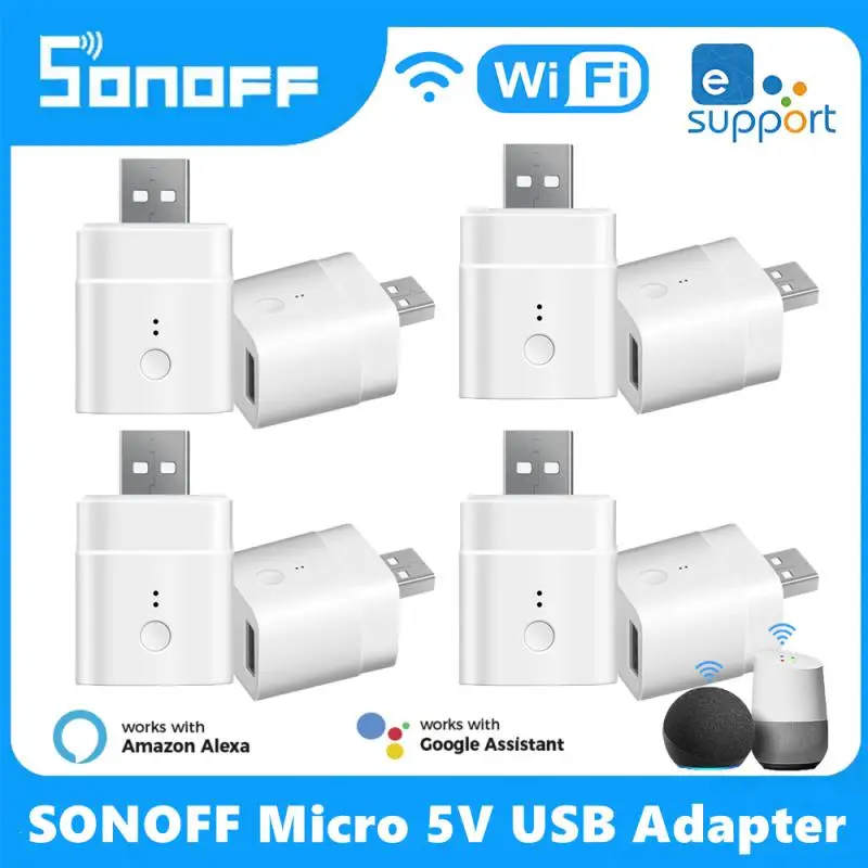 SONOFF Micro 5V USB Adapter Wifi Socket Smart Timing Charge Plug EWelink App Remote Control Voice Control Via Alexa Google Home