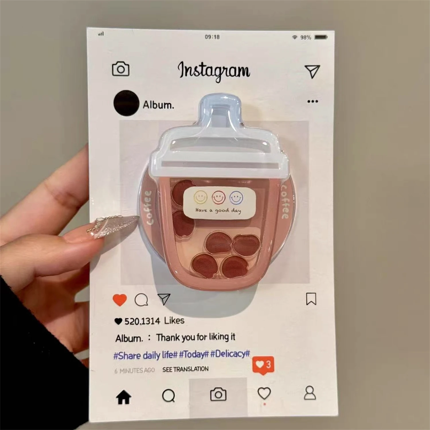 

Новый дизайн Shake the Bubble Tea для Magsafe Griptok, держатель для телефона, подставка для кольца на палец, поддержка IPhone17 для Samsung, подставка-держатель