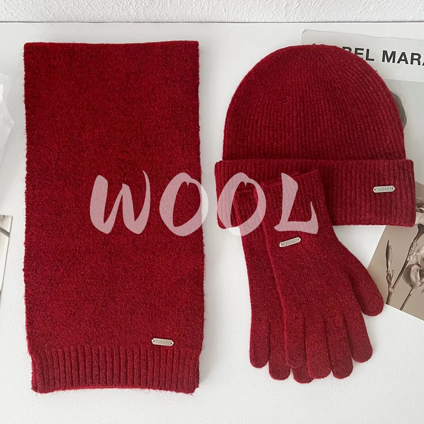 3 قطعة/المجموعة محبوك حلقة وشاح المرأة قبعة صوف الشتاء الدافئة الأوشحة قبعة الصلبة تصميم لينة الكشمير الباشمينا طوق وشاح للرقبة