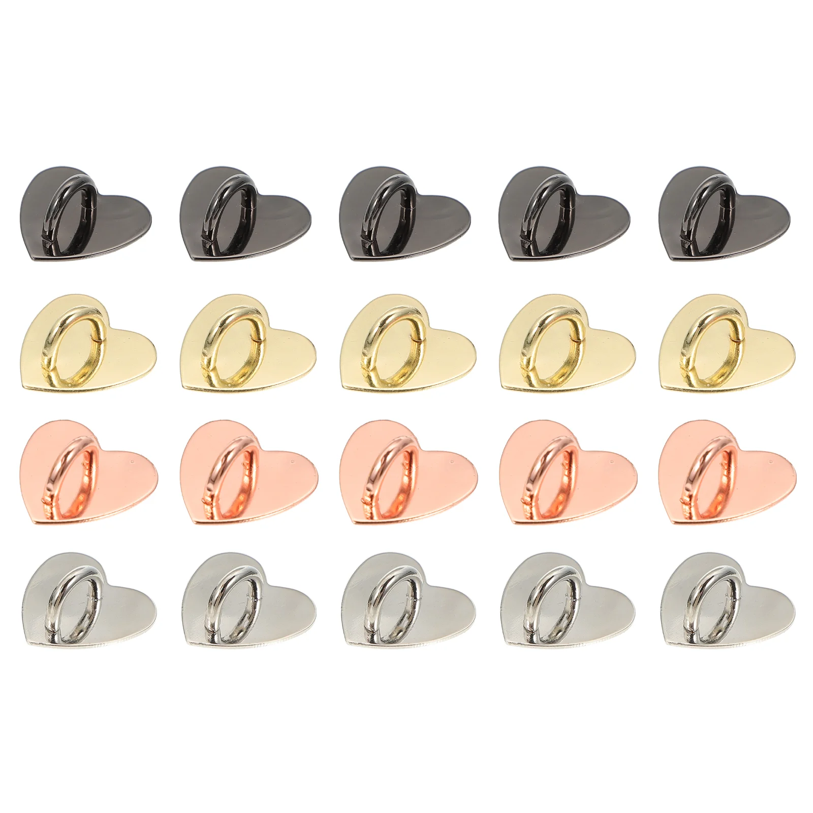 

20 Pcs Mobile Phone String Clip DIY Buckle Adornment Case Buckles Ornament Craft Decoration Heart-shaped Accessories Alloy