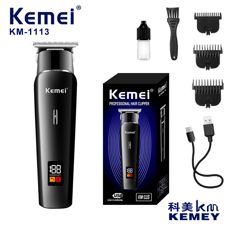 Kemei professional Hair & Beard Trimmer For Men Electric Hair Clipper Rechargeable Hair Cutting Machine Powerful Haircut Lithium