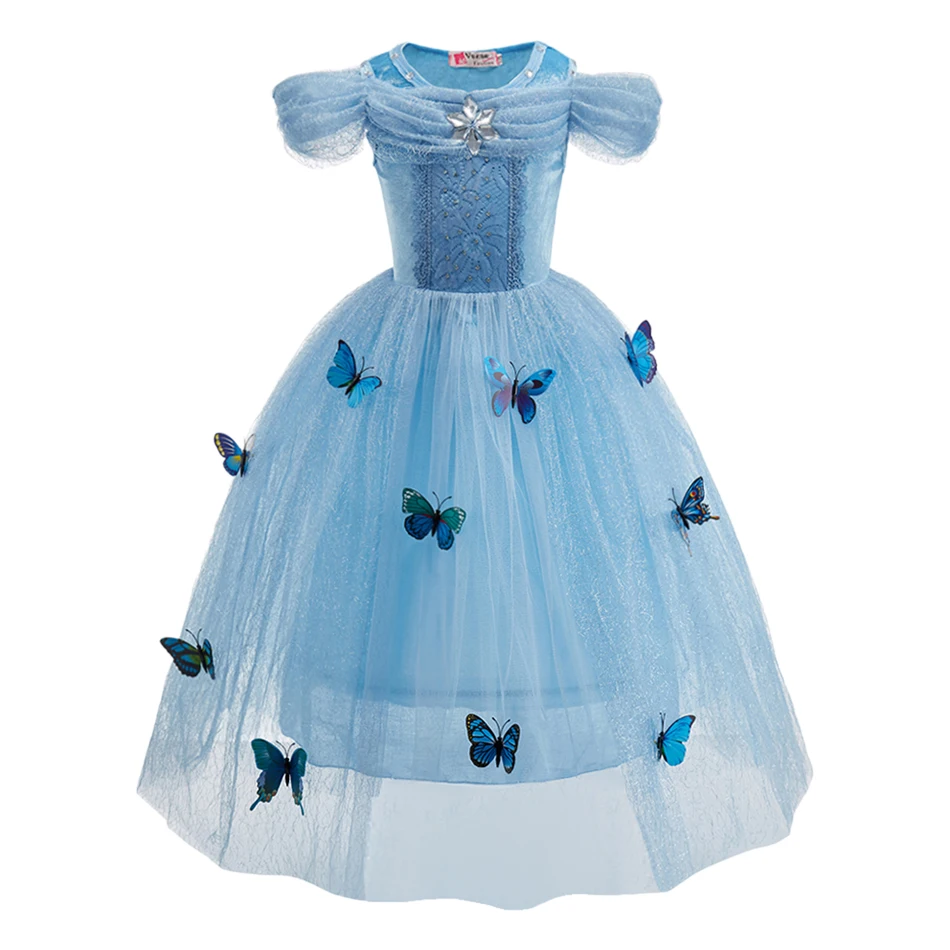 Kids Elsa Anna Cinderella Dress Up Girls Carnival Fancy Clothes Children Birthday Party Vestidos Kids Princess Cosplay Dresses image 6