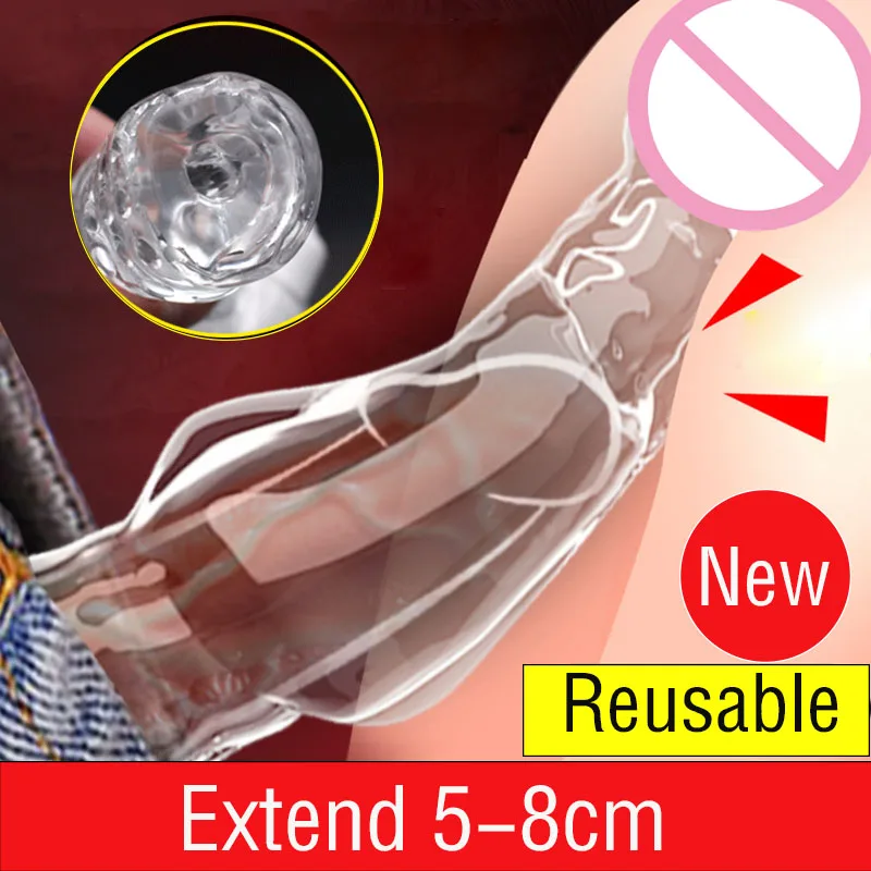 

Transparent Penis Sleeve Penis Enlargement Delay Ejaculation Condoms G-spot Vaginal Stimulation Penis Extender Sex Toys