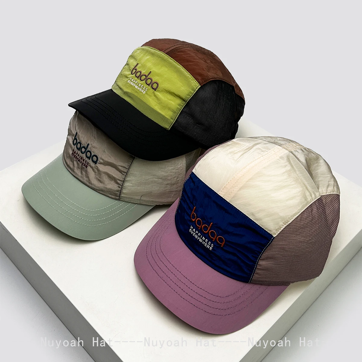Koreanische Schnelltrocknende Baseballkappen mit Buchstabenstickerei, Atmungsaktive Farbblock-Designs, Neue Sonnenschutzkappen für Männer und Frauen, Retro Vielseitige Schirmmützen, Nischenprodukt