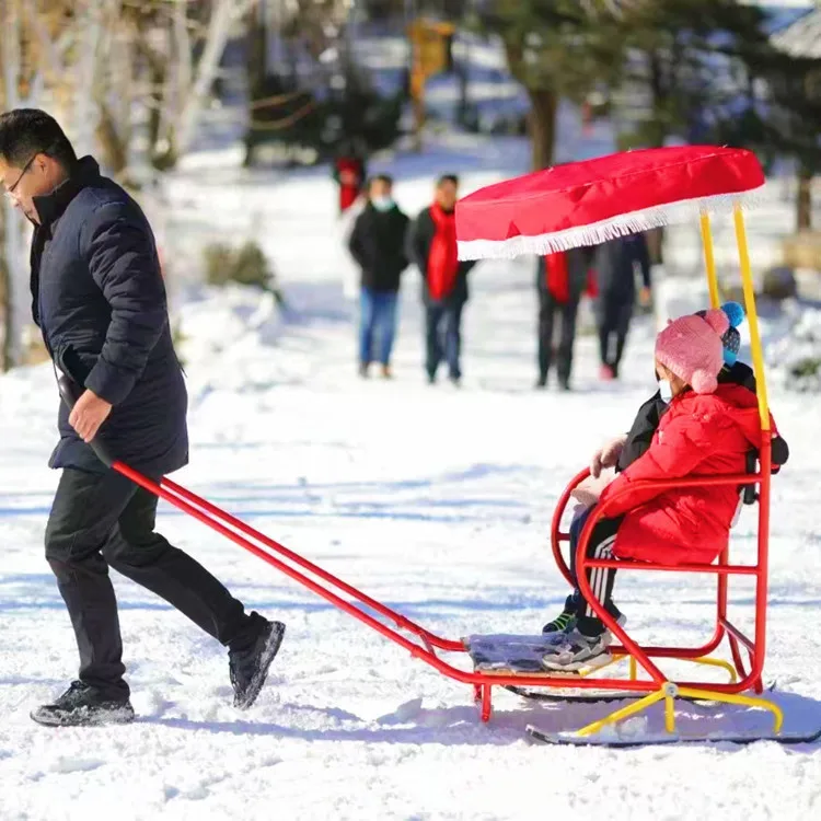 Adult winter sports toboggan scooter