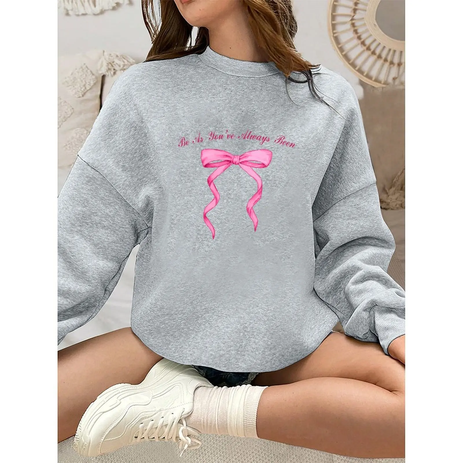 

Women's Sweater Sweatshirts Velvet Winter Casual Spray-painted Print Colorful Long Sleeve Pullovers Autumn Woman Clothes