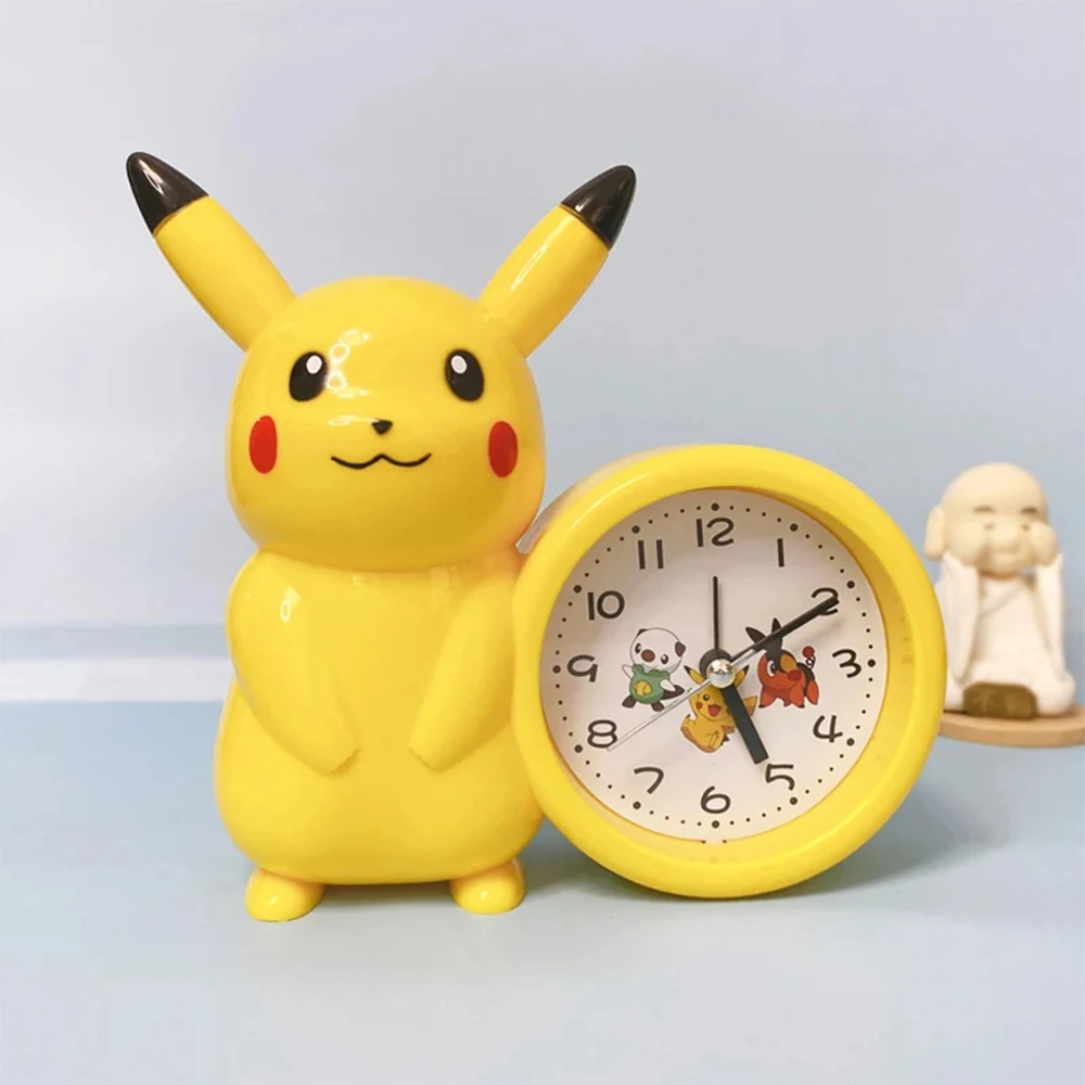 Reloj de Anime Pokémon Pikachu, Figura de Dibujos Animados Kawaii, Modelo de Acción, Decoración, Juguete, Reloj Despertador con Puntero, Regalo para Estudiantes