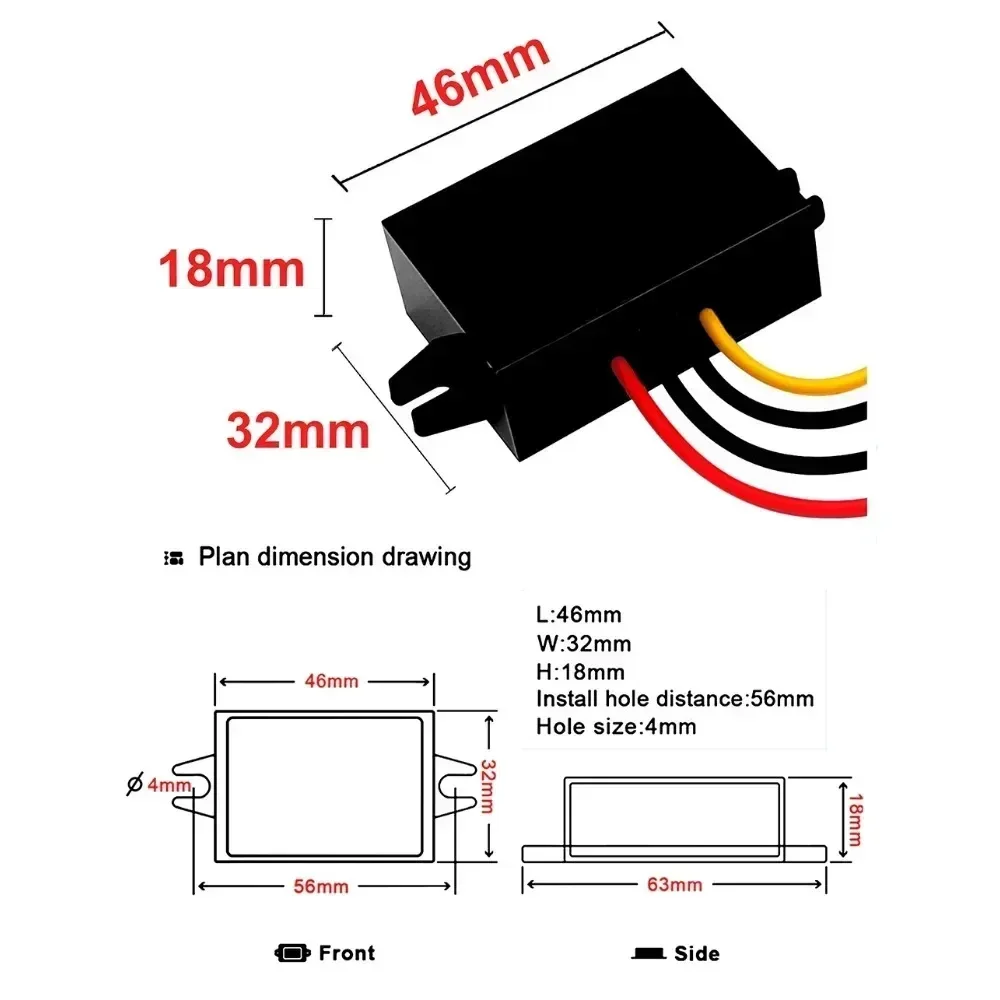 Dc Dc Converter Reducer 20-90V 24V 36V 48V 60V 72V Naar 12V Step Down Buck 5A 12V Dc Voltage Regulator Voor Golf Cart Auto Apparaat