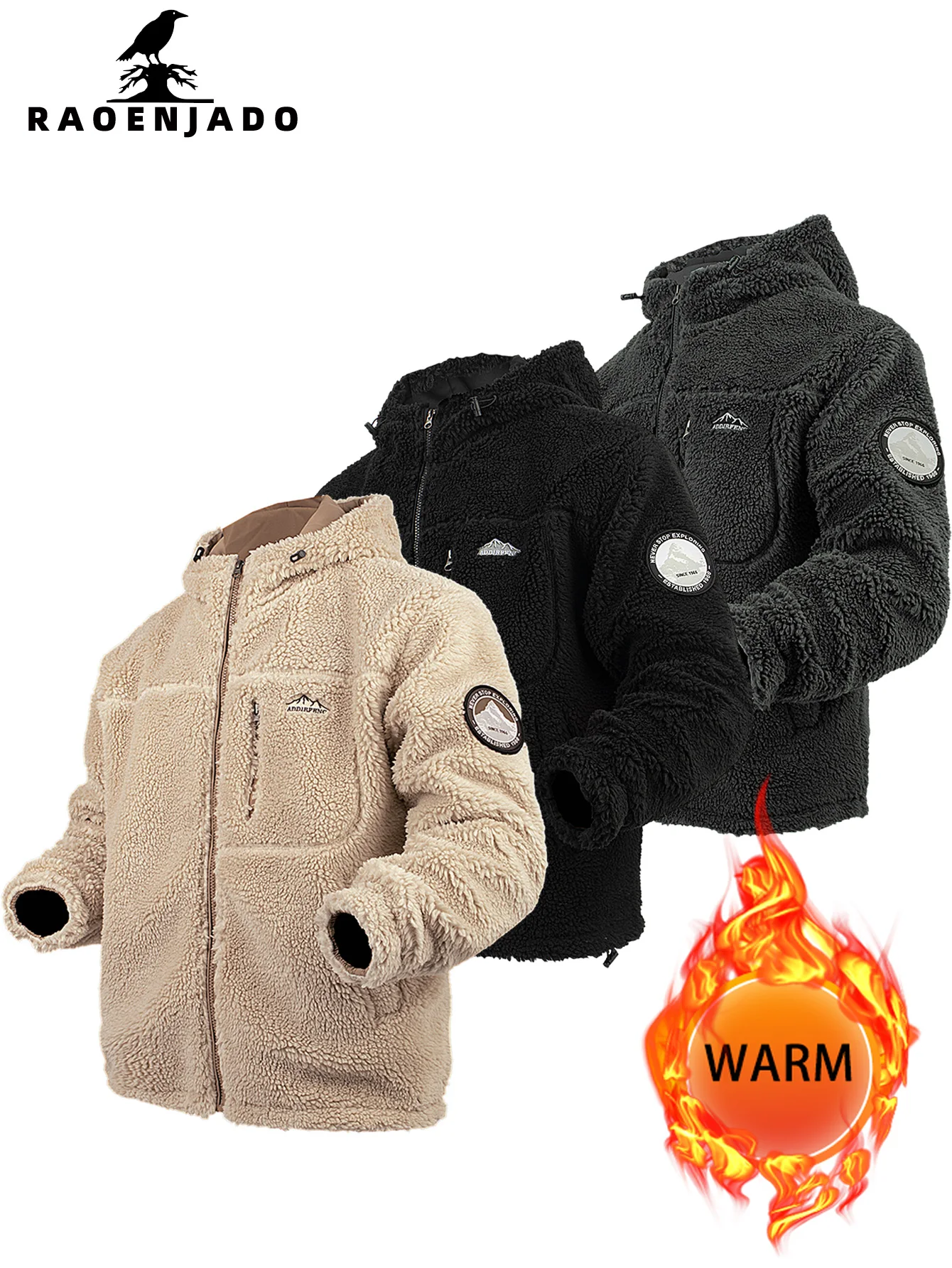 Chaqueta de Forro Polar para Hombre, Gruesa y Cálida, con Capucha y Cremallera, para Otoño e Invierno, Color Sólido, con Bordado, Estilo Casual, Holgada y de Talla Grande